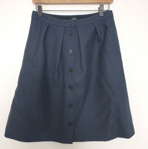 J. Crew flair button skirt in double serge wool
